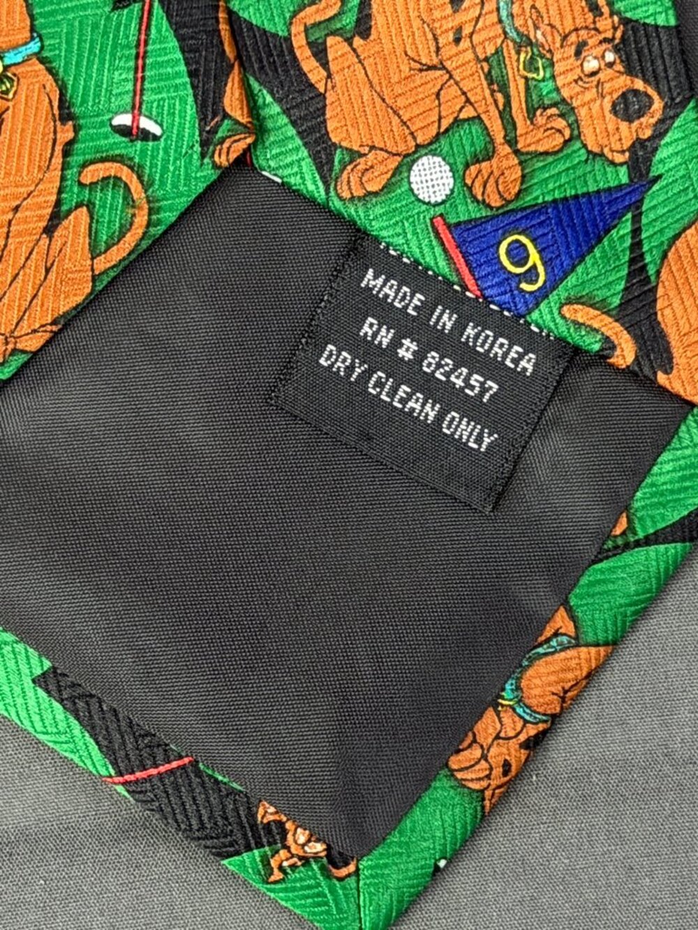 Vintage 1999 Scooby-Doo Golf Necktie Green Cartoon Network Novelty Tie - Picture 4 of 4